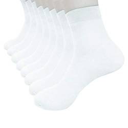 NASC 4 Paar Ultradünne Elastische Seide Kurze Herren Socken Kompressionsstrümpfe Herren, weiß, One size von NASC