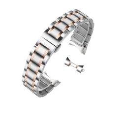 NASUNJIA Edelstahl-Uhrenarmband mit gebogenem Ende, 16 mm, 17 mm, 18 mm, 19 mm, 20 mm, 21 mm, 22 mm, 23 mm, 24 mm, Stahlband(Color:Silver RG-curved,Size:19mm) von NASUNJIA