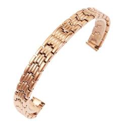 NASUNJIA Massives Edelstahl-Uhrenarmband, Kompatibel Mit Armani Damen-Armband In Kleiner Größe, Kompatibel Mit Mesh-Gürtel 6 Mm, 8 Mm, 10 Mm(Color:LR-G01-Rose,Size:10mm) von NASUNJIA