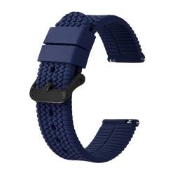 NASUNJIA Silikon-Uhrenarmband, Ersatzarmband For Herren- Und Damenuhren, Wasserdichtes Kautschukarmband, 18 Mm, 20 Mm, 22 Mm, 24 Mm(Dark Blue,18mm) von NASUNJIA