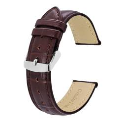 NASUNJIA Uhrenarmbänder Aus Alligator-geprägtem Leder, 18 Mm, 20 Mm, 22 Mm, 24 Mm, Vintage-Rindsleder-Uhrenarmbänder For Damen Und Herren(Dark Brown,22mm) von NASUNJIA