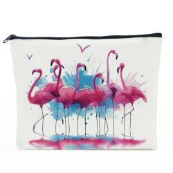 NBIAN Lustiges, inspirierendes Flamingo-Geschenk, Sommergeschenk, Flamingo-Make-up-Tasche, Kosmetiktasche, Flamingo-Dekor für Damen, Flamingos6, 10 x 6 inches, Flamingos6 von NBIAN