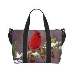 Reisetasche mit Vogelzweig-Druck, groß, faltbar, Reisetasche, Sporttasche, Turnbeutel für Damen, Schwarz , Einheitsgröße von NBSNGSLS