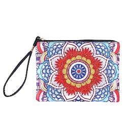 NCTCITY 5D Diamond Art Painting Handbag DIY Schmetterling Mandala Blumen Diamant Malerei Münze Geldbörse Reißverschluss Handtasche Tragbare Reise-Make-up-Tasche für Party Travel von NCTCITY