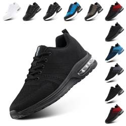 NEOKER Turnschuhe Damen Herren Laufschuhe Sportschuhe Running Shoes Tennisschuhe Air Sneakers Fitnessschuhe Leicht Outdoor Weit Gym Schwarz C EU 48 von NEOKER