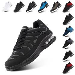 NEOKER Turnschuhe Damen Herren Laufschuhe Sportschuhe Running Shoes Tennisschuhe Air Sneakers Fitnessschuhe Leicht Outdoor Weit Gym Schwarz EU 46 von NEOKER