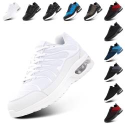 NEOKER Turnschuhe Damen Herren Laufschuhe Sportschuhe Running Shoes Tennisschuhe Air Sneakers Fitnessschuhe Leicht Outdoor Weit Gym Weiß EU 36 von NEOKER