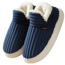 NEUSOP Pantoletti Plüschli Superweiche Harmont Slippers Winter Hausschuhe mit Plüschfutter Damen Herren (Marineblau, Erwachsene, Herren, 44, Numerisch (von/bis), EU Schuhgrößensystem, 45, M) von NEUSOP