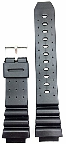 16 mm schwarzes Gummi-Uhrenarmband, bequemes und langlebiges PVC-Material von Unbekannt