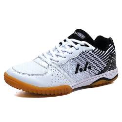 NGARY Badminton Schuhe für Männer Frauen Innengerichtsschuhe Leichtes Schock-Absorption-Anti-Schlupf-Tennis-Sneaker für alle Arten von Sportarten,Schwarz,44 EU von NGARY