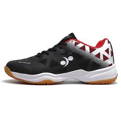 NGARY Badmintonschuhe Herren Squashschuhe Hallenschuhe für Verschiedene Bodenbeläge Anti-Rutsch Tennis Turnschuhe,Schwarz,44 EU von NGARY