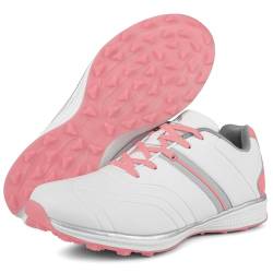 NGARY Damen Golfschuhe ohne Spikes aus Leder, rutschfest, für das Golftraining,E,38 EU von NGARY