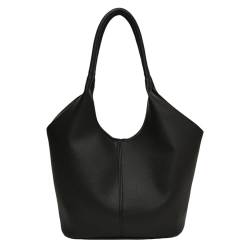 NHJGYSDY Damen-PU-Einkaufstasche, einfache Schultertasche, große Kapazität, trendige Pendlertasche, einfarbig, übergroße Weekender-Handtaschen, Outdoor-Reisetasche von NHJGYSDY