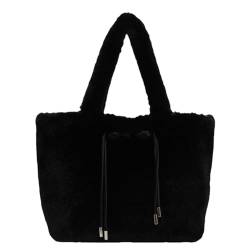 NHJGYSDY Damen-Plüsch-Einkaufstasche, flauschige Umhängetasche, große Kapazität, Handtasche, Herbst-Winter-Reise-Einkaufstasche von NHJGYSDY