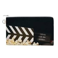 Geldbörse, Kino- und Popcorn-Druck, Münzgeldbörse, Segeltuch, Reißverschluss, kleine Kosmetiktasche, tragbare Kleingeldbörse, Stil, Einheitsgröße, modern, Stil:, Einheitsgröße, Modern von NHYDSPQ