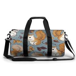 Zylindrischer Turnbeutel, niedlicher Eichhörnchen-Sportbeutel, Workout-Tasche, Reise-Wochenendtasche, Reisetasche, Reisetasche, für Männer und Frauen, Stil, 45 cm/22,9 cm/22,9 cm/22,9 cm, Stil:, von NHYDSPQ