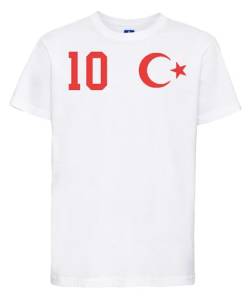 Türkei Kinder T-Shirt Türkiye Trikot Personalisiert mit Wunschname + Nummer - Weiß 12 Jahre (142/152) von NIMAMA