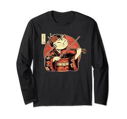 Japanische Samurai-Katze spielt die Violine Langarmshirt von NINJA KITTEN WARRIORS