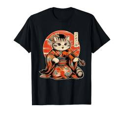 Japanische Samurai-Katze spielt die Violine T-Shirt von NINJA KITTEN WARRIORS