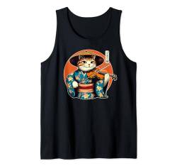 Japanische Samurai-Katze spielt die Violine Tank Top von NINJA KITTEN WARRIORS