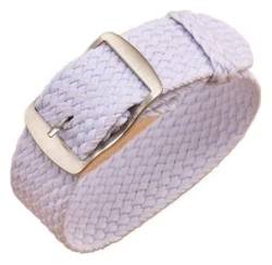 Verstellbare, atmungsaktive Uhrenarmbänder aus gew 14 mm 16 mm 18 mm 20 mm 22 mm Sport-Nylon-Uhrenarmband-Handgelenkband ohne Loch Ersetzen Sie das gewebte Armband mit Stiften Nylon-Uhrenarmband(WHITE von NIUSABOU