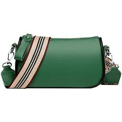 NIYUTA®Leder umhängetasche Damen Moderne Taschen mit breitem Schultergurt Brusttasche Damen klein Crossbody Bag oder hüfttasche Damen grün von NIYUTA