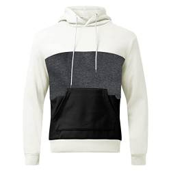 NJGRAE Fleece Hoodies Sweatshirts Herren Kapuzenpullover Fleece Hoodies Sweatshirts Herren Kapuzenpullover Herren-Fleece-Pullover, Kapuzen-Sweatshirt, Kordelzug, Farbblock-Hoodie, Herren von NJGRAE