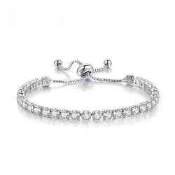 NKFOOPDU Armband für Damen, Sterlingsilber, Tennisarmband, Kristall-Schieberarmband, S925, Damen-Armband mit inspirierender Brieftaschenkarte, funkelnder Zirkonia, verstellbares Armband für Mutter, von NKFOOPDU