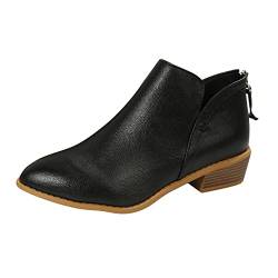 Stiefeletten Damen mit Absatz: Ankle Boots Original Chelsea Boots Warme Damenstiefel Klassische Gummistiefel Cowboystiefel Reitstiefel Winterstiefel Gartenschuhe Halbstiefel Kurzstiefel Damenschuhe von NKPUYT