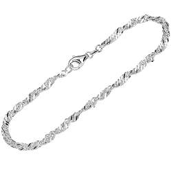 NKlaus 26cm Fußkette 925 Silber Singapurkette 2,7mm breite Silberkette Damen Fußamulett 14591 von NKlaus