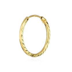 NKlaus Einzel 12mm Creole 333 Gelbgold 8 Karat Ohrringe 1,1mm breites Damen Ohrschmuck 14799 von NKlaus