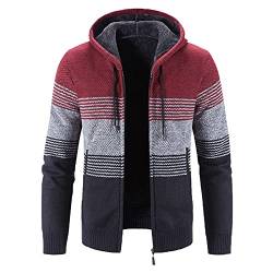 NNGOTD Mantel Herren Winter elegant Herren Hoodies in übergrößen Herren Sweatjacke ohne Kapuze Slim fit Sweatshirt Herren schwarz l Sweatjacke Herren gefüttert Pullover Herren Slim fit v Ausschnitt von NNGOTD