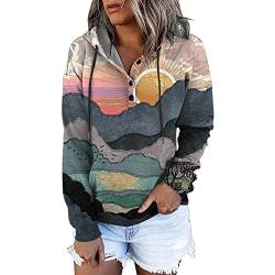 Pullover Damen schwarz Rundhals Sweatshirt Damen mit Kapuze schwarz Damen Shirt Langarm modern Oversize Shirt Damen Langarm Damen Tshirt Set v Ausschnitt Langarmshirts für Damen XL von NNGOTD