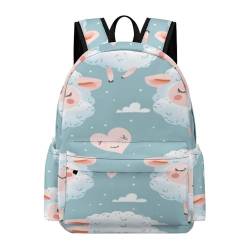 Schafss Schulranzen Teenager Schulranzen Jungen Mädchen Niedliche Schafess Schulranzen Kinder Cartoon Tier Rucksack Leichtgewicht Schulranzen Schule Geschenk (7) von NNSECS