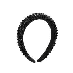 NOLITOY 3St Kristall Stirnband frauen stirnband Pfau Stirnband barocker Haarreif hair accessories for wedding hair accessories Haarband Mädchen Stirnband Breites Stirnband Black von NOLITOY