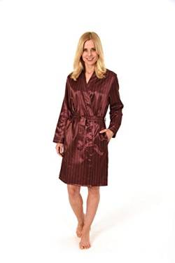 NORMANN-Wäschefabrik Edler Satin Morgenmantel Kimono Bademantel für Damen - 61513, Farbe:anthrazit, Größe2:36/38 von NORMANN-Wäschefabrik