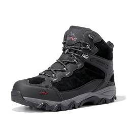 NORTIV 8 Herren Trekkingschuhe Wanderschuhe Outdoorschuhe Wanderstiefel Wasserdicht Hiking Boots Kletterschuhe Bergsteigen Klettern Wandern Schuhe SCHWARZ JS19004M Größe 40EU/7.5US von NORTIV 8