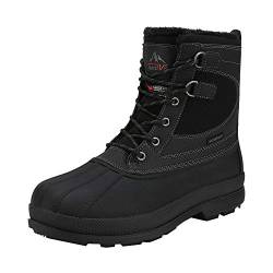 NORTIV 8 Winterschuhe Herren Winterstiefel Warm Gefüttert Schneestiefel Arbeit Stiefel Winter Outdoor Trekking Wander Schuhe,Size 44,Schwarz,Avenue von NORTIV 8