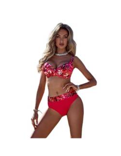 NOVELLA - Damen Bikini Set zweiteilig mit Bügel und gepolstertem Badeanzug - Elastische Bademode für große Oberweite – KALEDONIA 2412 – Size: 75C/38 von NOVELLA