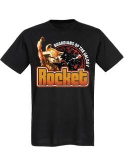 Guardians of The Galaxy Rocket Here We Go Herren T-Shirt schwarz, Größe:M von NP Nastrovje Potsdam