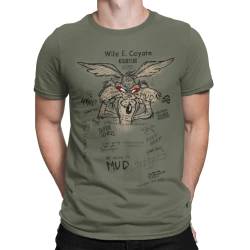 Looney Tunes Wile E. Coyote Herren T-Shirt Khaki-BLK, Größe: 2XL… von NP Nastrovje Potsdam