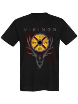 Vikings Deer T-Shirt Male schwarz, Größe:M von NP Nastrovje Potsdam