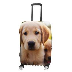 NTVOWPZO Gepäckabdeckungen für Koffer, Reisegepäck, Kofferschutz, niedlicher Golden Retriever, Welpen, elastische Kofferabdeckung, waschbar, passend für 53,3 - 81,3 cm Gepäck, Stil:, S von NTVOWPZO