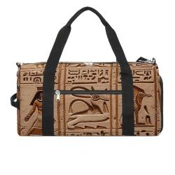 Sporttasche für Herren und Damen, Reisetasche, Motiv: Ägypten, Hieroglyphen, Handgepäck, Wochenendtasche mit Schuhfach, Stil, Einheitsgröße, Einheitsgröße, Stil:, Einheitsgröße von NTVOWPZO