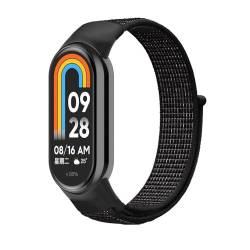 NUZIXINXW für Xiaomi für Mi Band 9/8 Uhrenarmband Klett-Nylon-Schlaufe Uhrenarmband für Xiaomi für Mi Band für Mi Band 9 Uhrenarmband, Reflektierend schwarz, für Mi Band 8 9 von NUZIXINXW