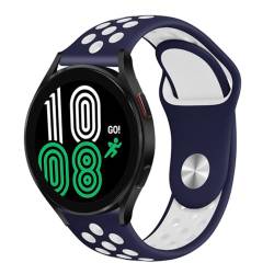 Sportarmband für Samsung Galaxy Watch 6/5/pro/4/6 Classic/active 2 20 mm 22 mm Silikonarmband für Huawei Watch GT 4-3-pro-2e-2 ArmbandErsatzarmband für Männer und Frauen, Blau mit Weiß, für Samsung von NUZIXINXW