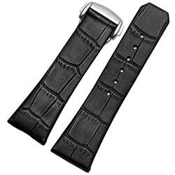 NVVVNX Echter Leder Uhrengurt für Omega Constellation Double Eagle Serie Männer Frauen 17mm 23mm Uhrband(Black,17mm Silver Clasp) von NVVVNX