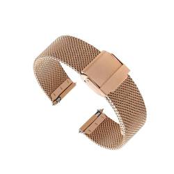 NVYRFS 0,6mm Mesh Armband Edelstahlband 12mm 14mm 16mm 18mm 20mm 22mm 24mm Männer Frauen Armband(Rose Gold,12mm) von NVYRFS