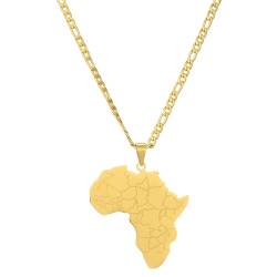 NXZWPNQA Halskette Anhänger Hip Hop großer afrikanischer Kartenanhänger, Unisex, geometrischer Anhänger-Schmuck Geschenk von NXZWPNQA