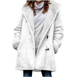 Jacke Damen Meine Bestellungen Anzeigen Winterjacke Damen Wildleder Fleecejacke Einfarbig Jacke Winter Mantel mit Kapuze Lang Plüschjacke Gefüttert Fleece Wildlederjacke Große Größen Übergangsjacke von NZYIHAO